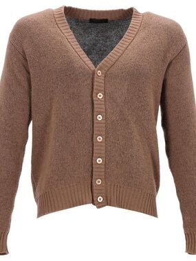 Prada Men Camel Color Cashmere Sweater Cardigan Size 48